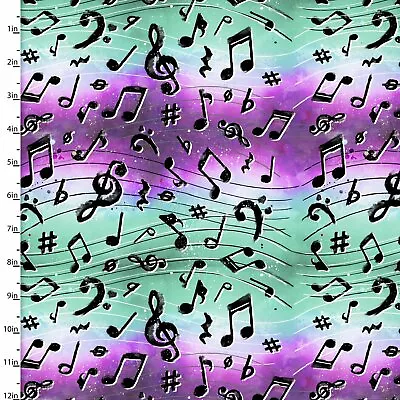 Rhythm & Hues Music Note Notes 18000 Durable 3 Wishes Cotton Fabric 69  Bolt END • $20.60