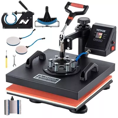 15x15 T-Shirt Heat Press Transfer 6IN1 Combo Machine Swing Away Mug Plate CE • $209.99