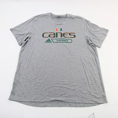 Miami Hurricanes Adidas Aeroready Short Sleeve Shirt Men's Gray New • $7.35