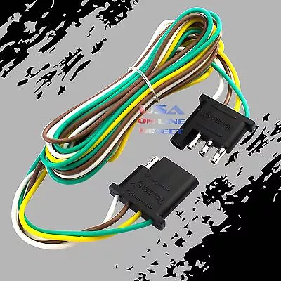 4-Pin Plug Trailer Light Wiring Harness Extension 18 AWG Flat Wire Connector 6ft • $10.49