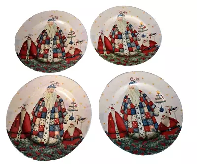 Holiday Home 2005 Lot 4 Debbie Hron Santa Collection Christmas Dessert Plates 8  • $18.10