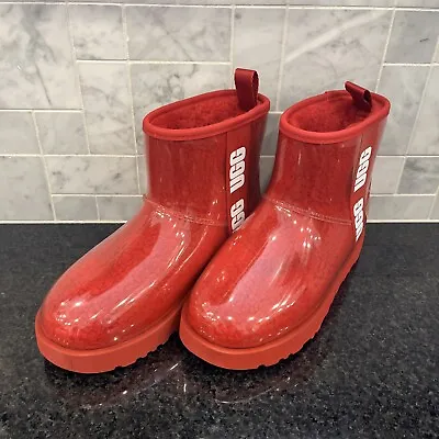 Women's UGG CLASSIC CLEAR MINI Samba RED BOOTS- Size 7- #1113190 • $39.99