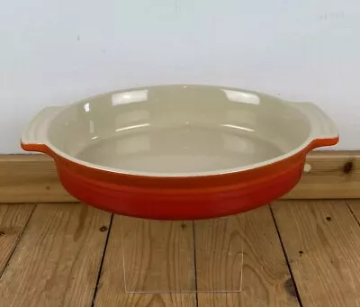 Le Creuset Stoneware Roasting Oven Dish Tray Oval Volcanic Orange 27cm • £20