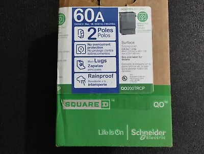 Square D 60a 120/240v 2-pole Rainproof Breaker Box W / Switch • $29.99