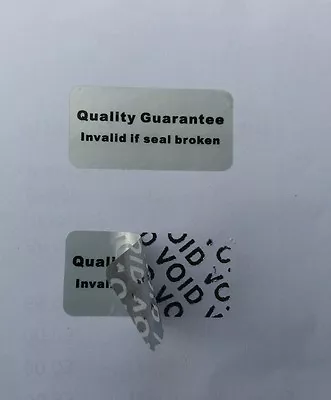 96 X QUALITY GUARANTEE SECURITY SEAL TAMPER EVIDENT VOID Stickers 30mmX15mm • £4.49