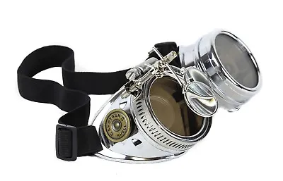 Steampunk Victorian Shotgun Shell Welding Silver Goggles Scissors Lens Cosplay  • $19.99