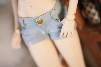 Light Blue Jeans 1/4 1/3 1/6 DDDY Msd Ripped Denim Shorts Pants BJD Doll Clothes • $17.99