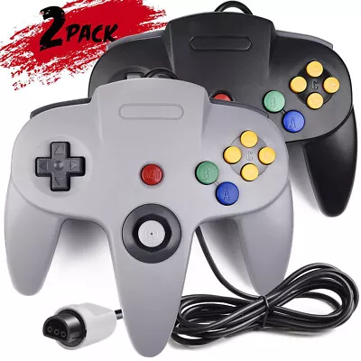 2Pack Remote Gaming Controller For Nintendo 64 Classic Old Games N64 Gamepad AU • $36.81