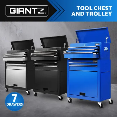 $225.95 • Buy Giantz 7 Drawers Tool Box Chest Cabinet Trolley Garage Toolbox Set Storage Boxes