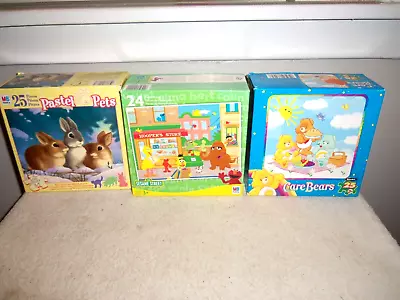 Vintage Lot Of (3) Rose Art/Milton Bradley  Junior Jigsaw Puzzles  (25 Pc. Ea.) • $10