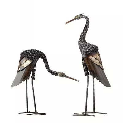 Metal Heron Twisted Garden Ornament Sculpture Art - Handmade Recycled Metal Bird • £77.70