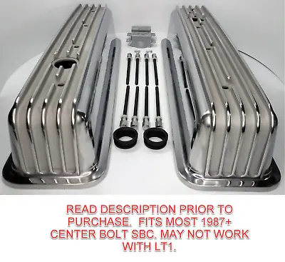 Finned Aluminum Valve Covers For Small Block Chevy 350 Vortec TBI (Tall) • $89.99