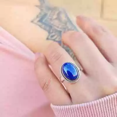 Lapis Lazuli Ring 925 Sterling Silver Band &Statement Handmade Ring All Size • $12.34