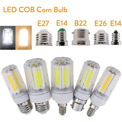 COB LED Corn Light Bulbs E27 E26 E12 B22 E14 12W 16W Save Energy 110V 220V Lamps • £3.70