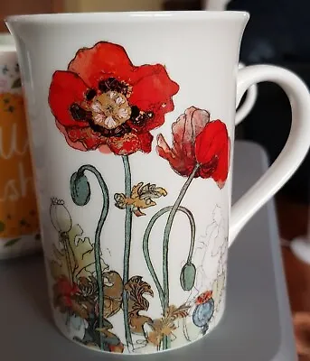 £8.99 • Buy Poppy Fine China Mug Bug Art Vintage Style Coffee Tea Cup 