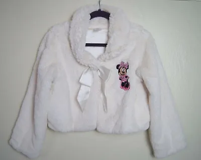 Disney Store Minnie Mouse Faux Fur Jacket For Girls Size 5 • $14.50