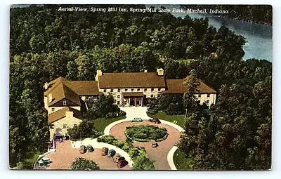 MITCHELL IN Indiana ~ SPRING MILL INN C1940s Cars Lawrence County Postcard • $5.08