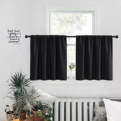 Short Length Curtains For Kitchen Rv Curtain Tiers For Bedroom Room Darkening Fo • $22.94