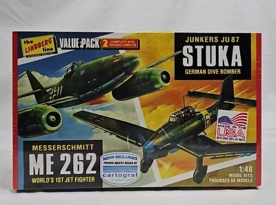 Lindberg 1/48 Scale Value Pack Me 262 & Stuka Plastic Model Kits #hl508/12 • $18.95