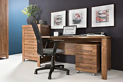 Large Desk Home Office Study Furniture Wide Medium Oak Effect Modern 160cm Gent • £254.95