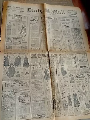Vintage Daily Mail News Paper 1917 August • £7.94