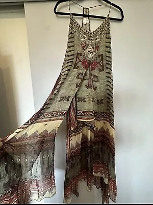 Camilla Franks Kaftans Short Silk Dress With Sheer Long Overlay Sz-1 Worn Once • $130