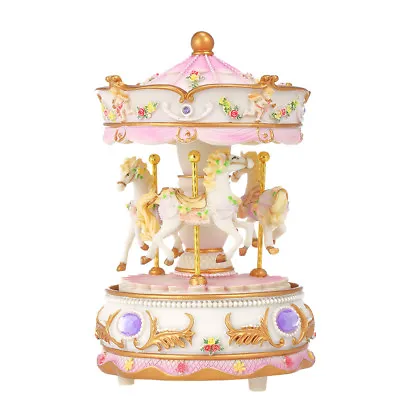 Carousel Clockwork Merry-go-round Colorful LED Music Box Kid Xmas Gift Decor AU • $33.99