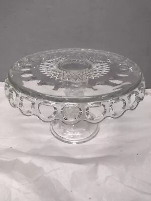 Vintage Indiana Round Glass Pedestal Cake Stand • $67.50