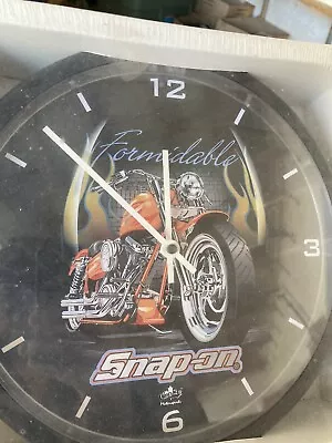 Snap-on Tools 12  Round Motorcycle Chopper Collectable Choko Wall Clock - Sealed • $15.50