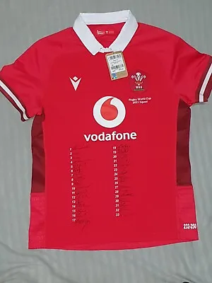 Wales 2023 Rugby World Cup Squad Signed Shirt Limited Edition With Wru Coa • £395