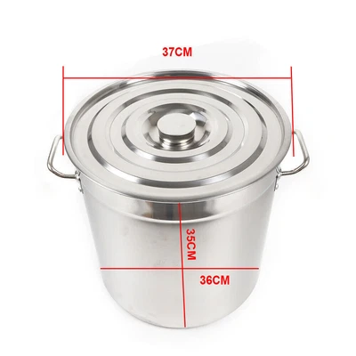 £47 • Buy 35L Large Deep Cooking Stock Pot Stainless Steel 201 With Lid - CATERING NEW
