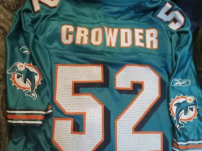 Miami Dolphins Aqua Jersey #52 Crowder Size XXL Screen Printed Smoke Free • $39.99