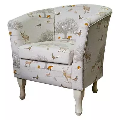 Tatton Tub Chair Handmade In Autumn Cotton Cottage Bedroom Fabric UK • £369