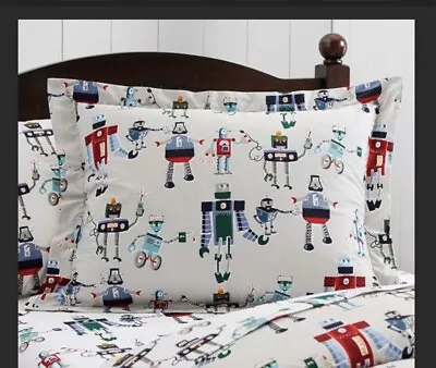 $24.99 • Buy Pottery Barn Kids Robot Full Flat Sheet -