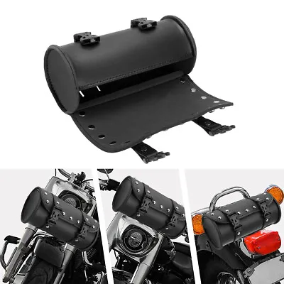 Motorcycle Leather Front Fork Tool Bag Luggage Saddle Bag Storage Tool Pouch New • $9.59