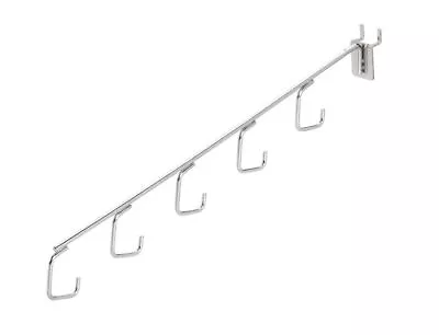 $52.95 • Buy 10 Chrome 5 J Hooks Waterfall J-Hook 1/4  Pegboard Retail Merchandise Hooks 12 