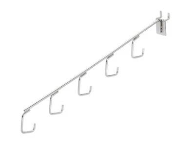 $33.87 • Buy 5 Chrome 6-Ball Waterfall J-Hook 1/4  Pegboard Retail Merchandise Hooks 12 