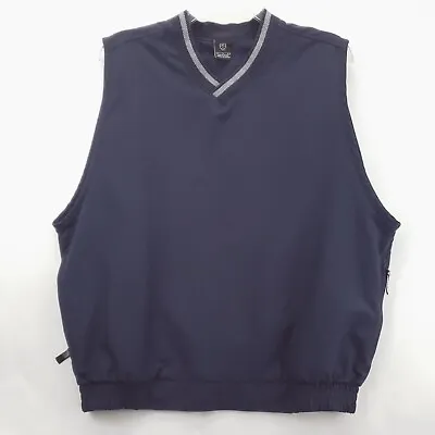 Nike Golf Vest Jacket Mens Large Blue Polyester Pullover Zip Pockets Tiger Woods • $27.77