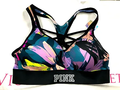  Victoria's Secret Pink Ultimate Cage Front Push-Up Sports Bra Tropical Floral • $24.99