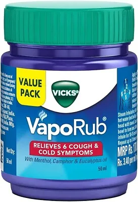 Vicks VapoRub For Cold Cough Blocked Nose Headache Breathing Difficulty 50ml FS • $8.45