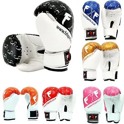 FXF Sports Kids Junior Boxing Gloves Training Mitts Punching Bag Youth Sparring • £9.44