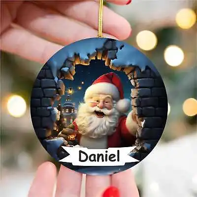 Personalised Father Christmas Printed Bauble Acrylic Gift Tag A35 • £4.99