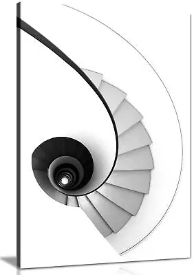 £44.99 • Buy Black & White Infinite Stairs Framed Canvas Print Wall Art Home Decor