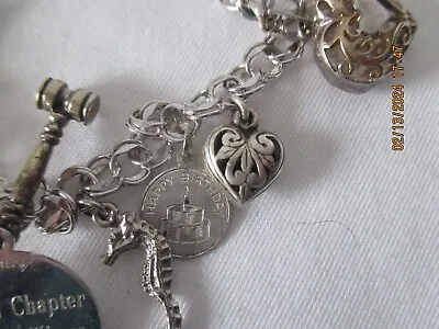 Vintage Sterling Charm Bracelet 8 Charms 22.5 Gr • $45