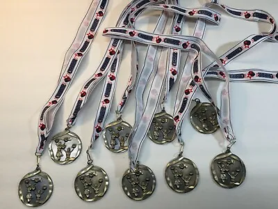 Cheerleader Medal With Cheer Ribbon Lot Of 10 Die Cast FREE Shipping!  • $34.95