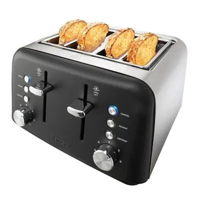 $79.99 • Buy Baccarat The Toasty Slice 4 Slice Toaster Black Brand New