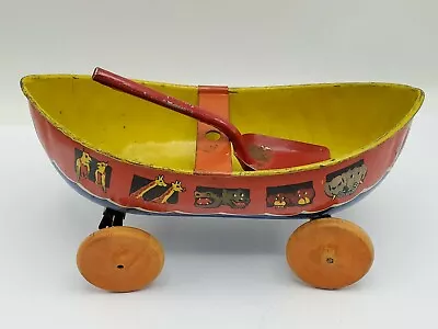 Vintage 1930s Wyandote Sand-O-Land Tin Litho Boat W/ Shovel Toy Noah's Ark • $91.85