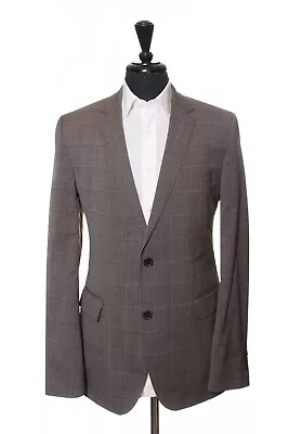 Hugo Boss Brown Check James4 Sharp6 Blazer 44R 15978 • $54.64