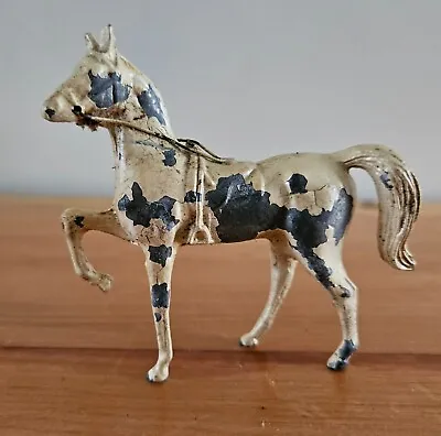 Vintage Cast Metal Pearly White Horse Figurine • $16.99
