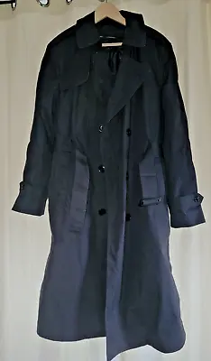 Garrison Collection DSCP Black All-Weather Trench Coat W/Full Liner Sz. 42R • $28